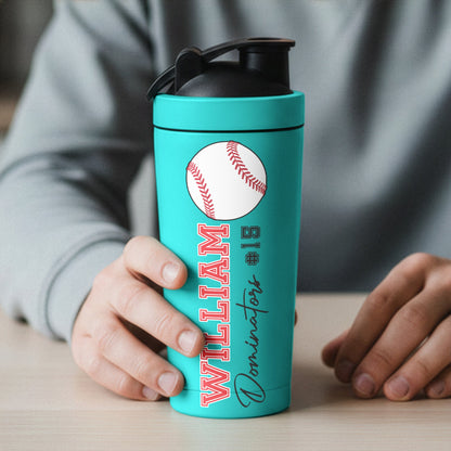 Custom Name And Number, American Football, Sport - Personalized Protein Shaker