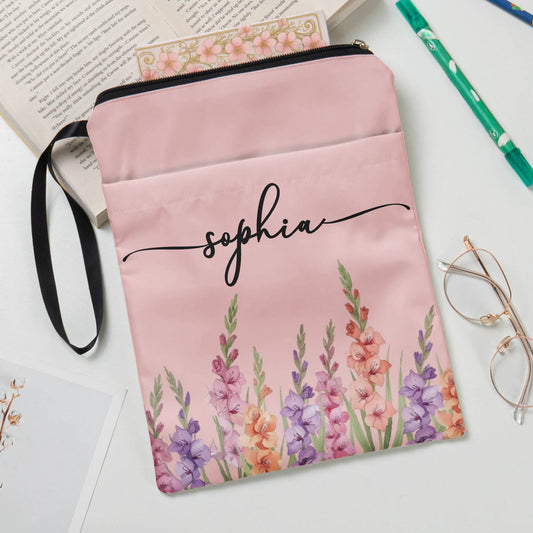 Custom Name & Birth Flower Birthday Gift For Her, Sisters, Daughter, Friends - Personalized Book Sleeve