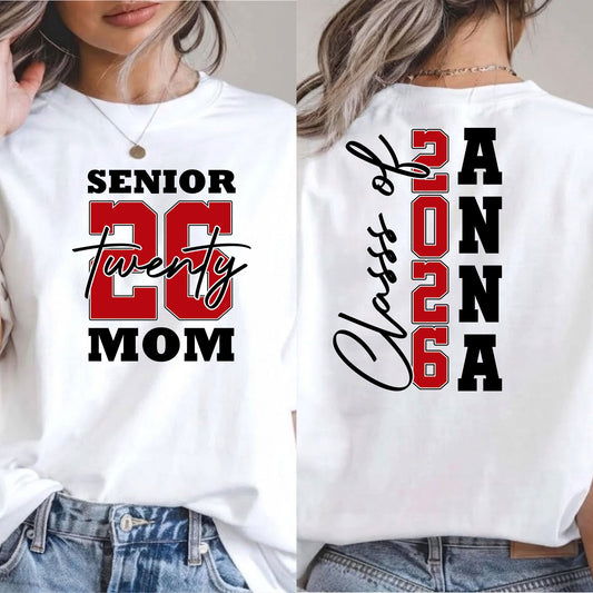 Custom Name Senior Mom - Personalized Shirt