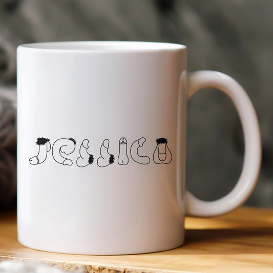 Custom Name With Naughty - Funny Gifts For Coworkers, Friends, Wife - Personalized Mug