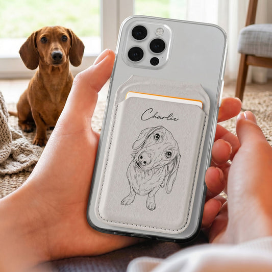 Custom Pet Portrait - Personalized Wallet Compatible With Magsafe