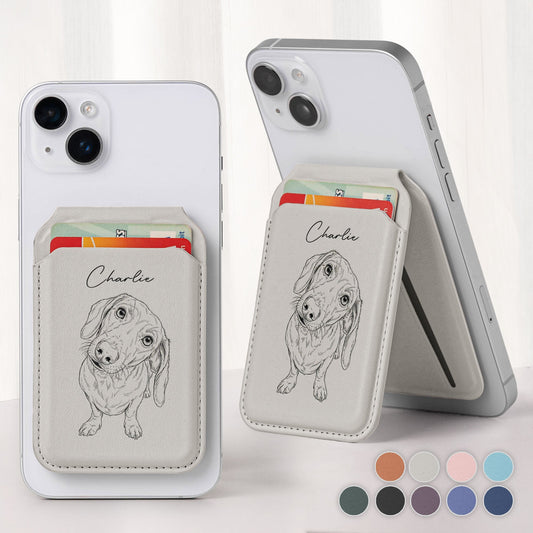 Custom Pet Portrait - Personalized Wallet Compatible With Magsafe