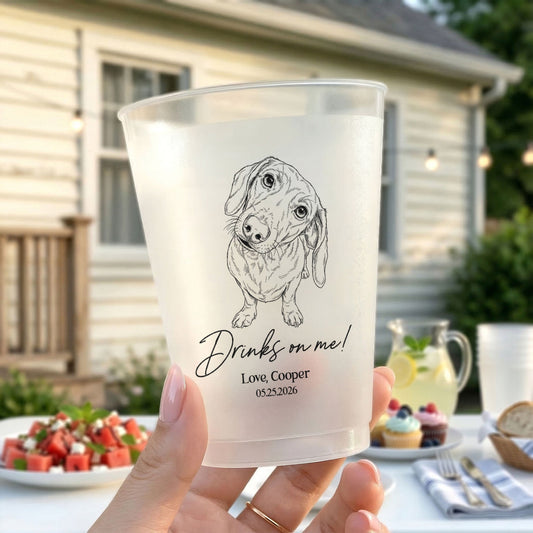 Custom Pet Portrait - Pet Wedding - Personalized Cups