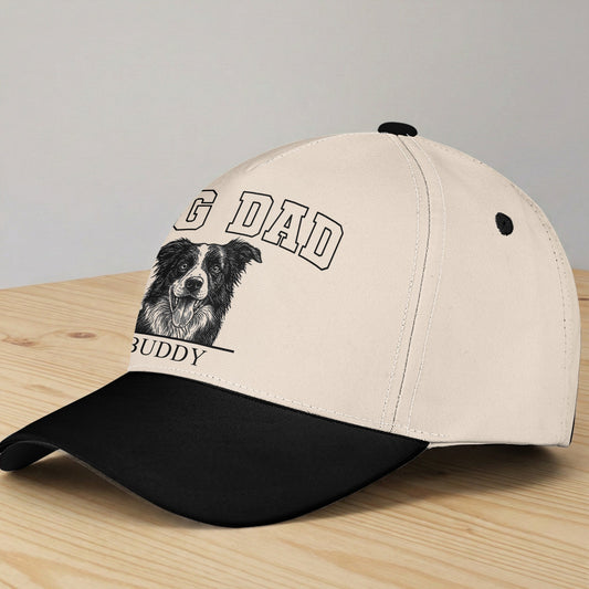 Custom Pet Portrait Sketch Line Art Dog Dad Dog Mom Gift - Personalized Cap