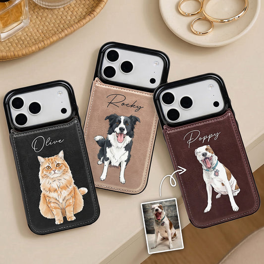 Custom Pet Portrait Watercolor Art - Personalized Phone Case