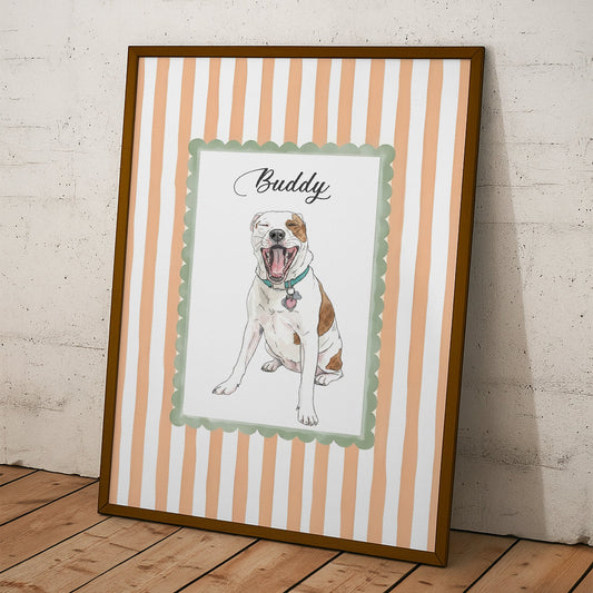 Custom Pet Portrait Watercolor Gift For Pet Lovers, Dog Lovers, Cat Lovers - Personalized Poster