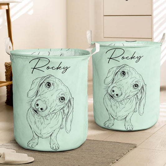 Custom Pet Toy Basket For Dog, Cat - Personalized Laundry Basket