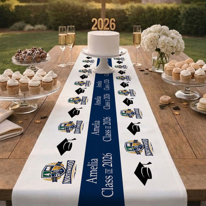 Custom Photo Logo Graduation Party - Personalized Table Runner