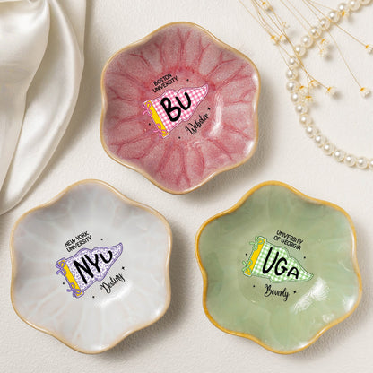 Custom School Pennant - Personalized Jewelry Dish