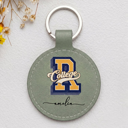 Custom University College Logo - Personalized Keychain