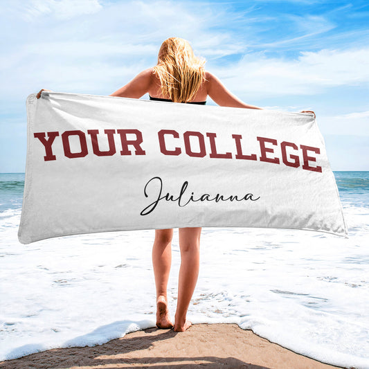 Custom University College - Personalized Beach Towel