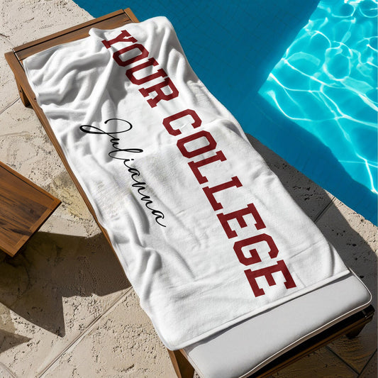 Custom University College - Personalized Beach Towel