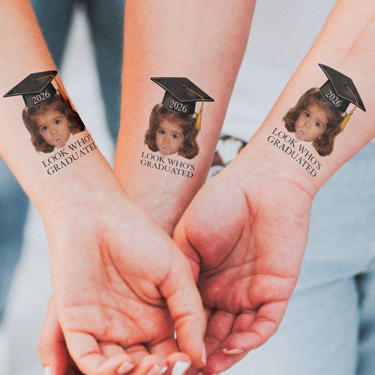 Custom Vintage Childhood Photo Graduation Party Gift - Personalized Tattoo
