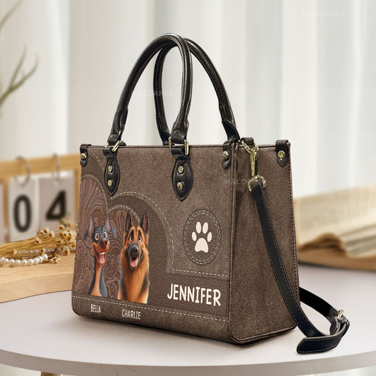 Cute Dog - Dog Mom - Personalized Leather Bag