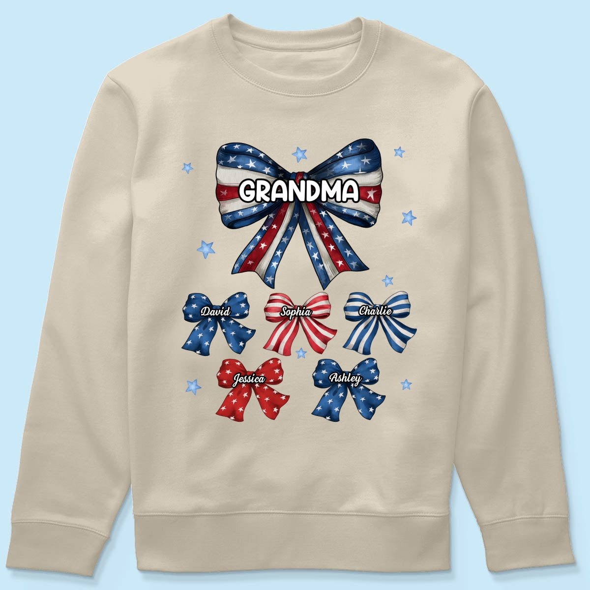 Coquette American Grandma Bow 4th Of July Independence Day Personalized Shirt