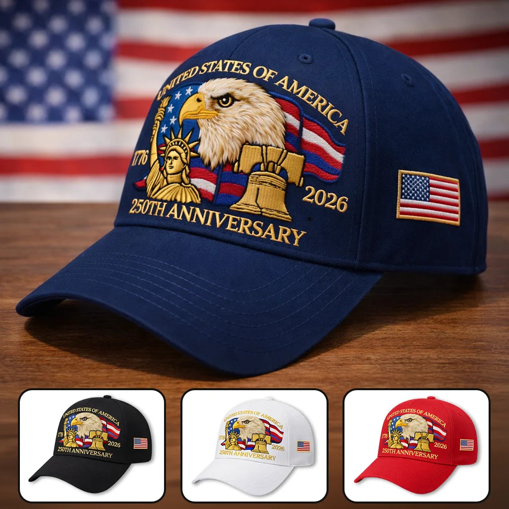 Embroidered Baseball Cap - America 250th Anniversary Gifts For Mom, Dad, Brother, Sister - Spirit Of Freedom Shines