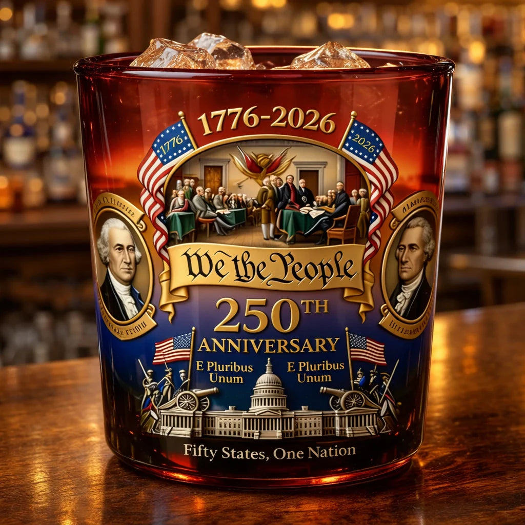 250th Anniversary Whiskey Glass - America 250th Anniversary Gifts For Mom, Dad, Brother, Sister - Honor The Path We Share