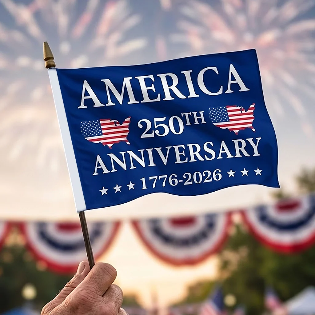 Handheld Flag - America 250th Anniversary Gifts For Mom, Dad, Brother, Sister - Courage Lives Within Us