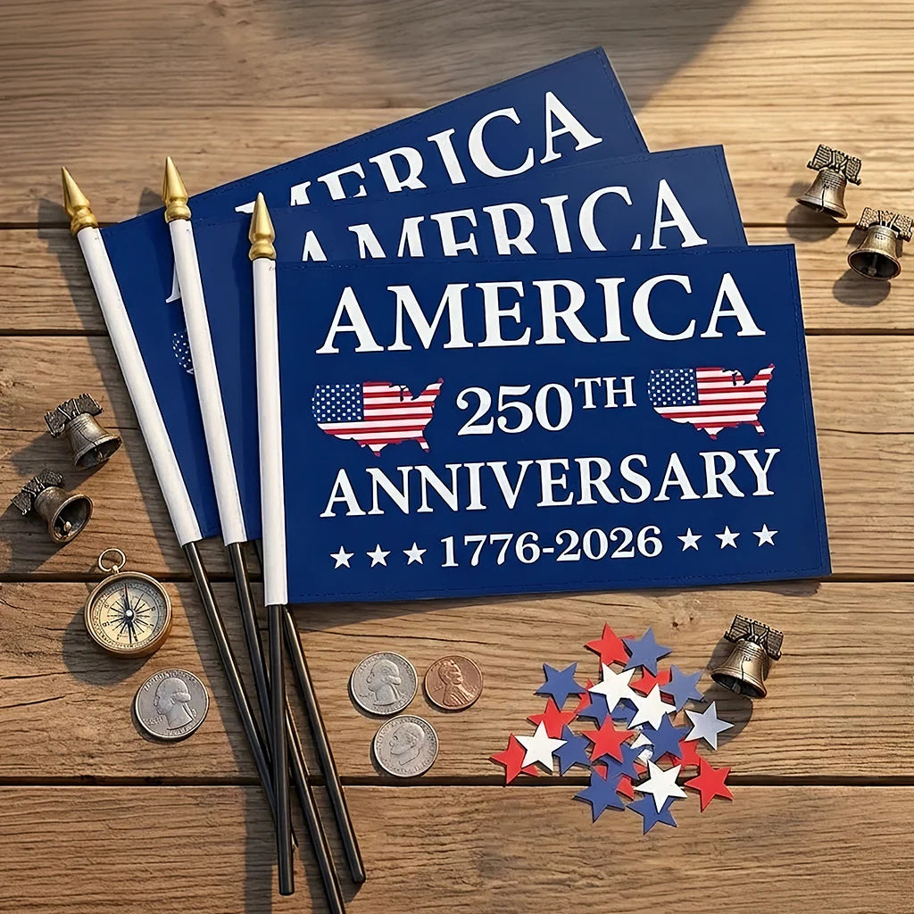 Handheld Flag - America 250th Anniversary Gifts For Mom, Dad, Brother, Sister - Courage Lives Within Us