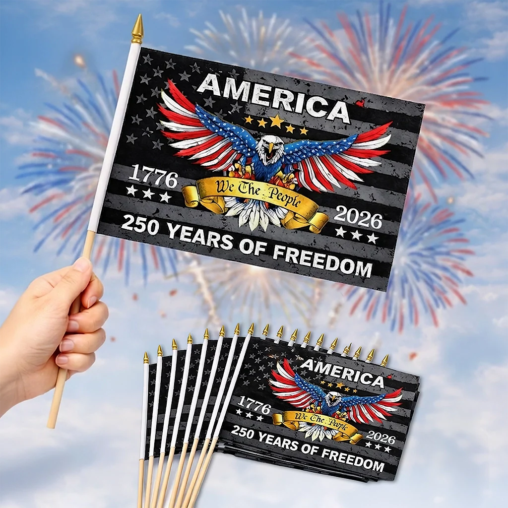 Handheld Flag - America 250th Anniversary Gifts For Mom, Dad, Brother, Sister - Raise The Flag, Raise The Pride