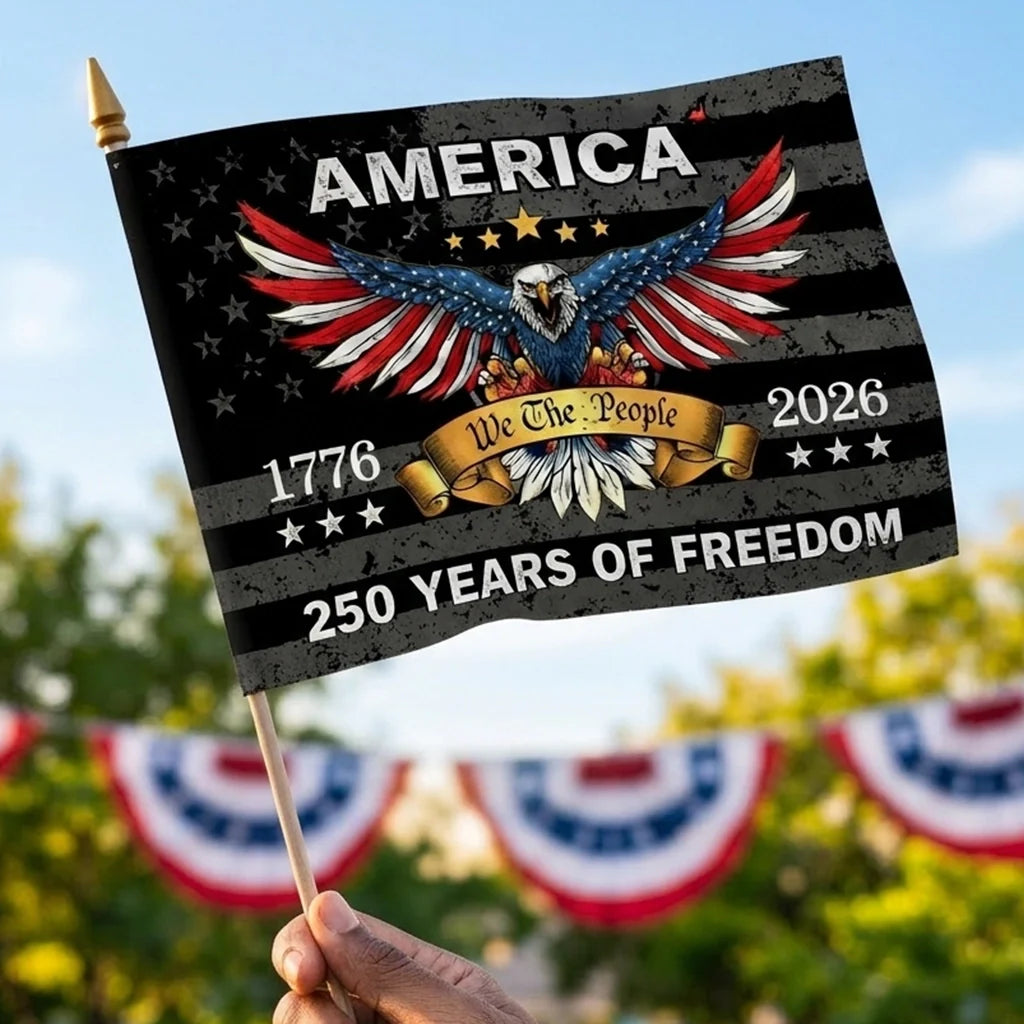 Handheld Flag - America 250th Anniversary Gifts For Mom, Dad, Brother, Sister - Raise The Flag, Raise The Pride
