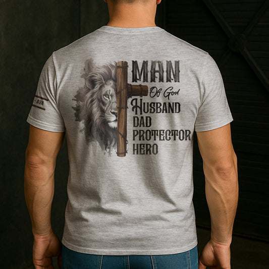 Father's Day Gifts, Dad Man Of God - Personalized Back Printed Shirt