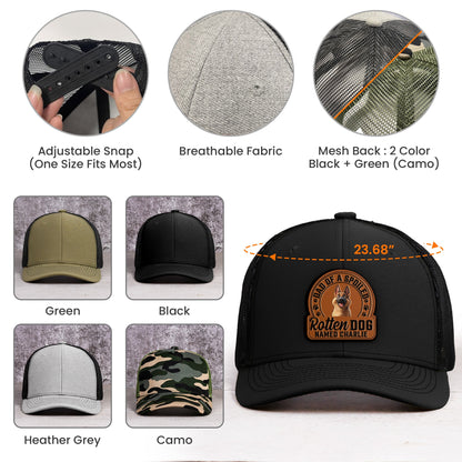 Father's Day Gifts, Dad Of Spoiled Rotten Dogs - Dog Lovers - Personalized Leather Patch Hat