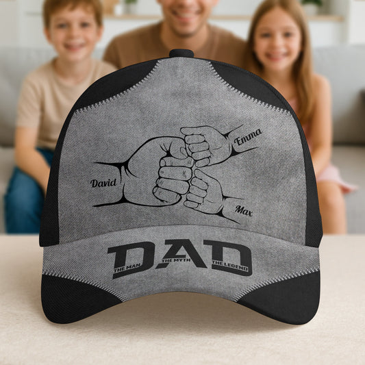 Father's Day Gifts, Dad The Man The Myth The Legend First Bump - Personalized Classic Cap