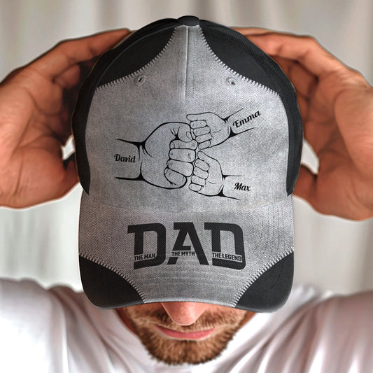 Father's Day Gifts, Dad The Man The Myth The Legend First Bump - Personalized Classic Cap