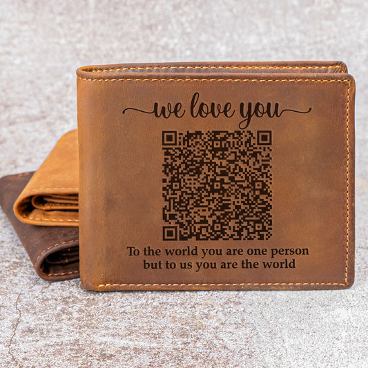 Father's Day Gifts, Dad To Us You Are The World - Personalized Leather Wallet