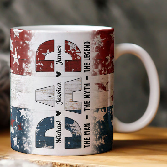Father's Day Gifts, Dad. The Man. The Myth. The Legend - Personalized Mug