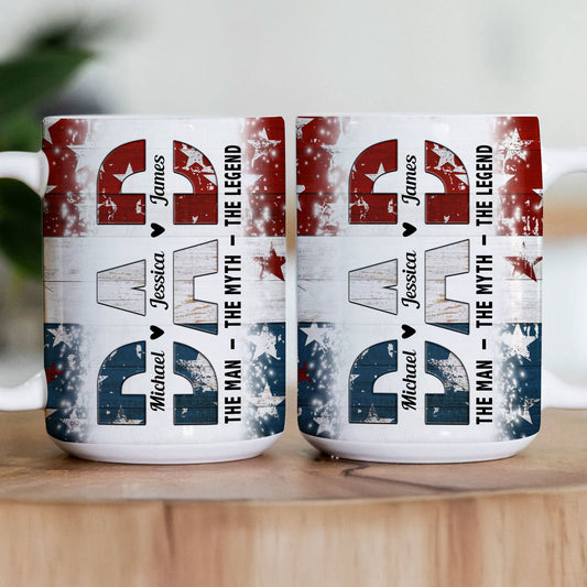 Father's Day Gifts, Dad. The Man. The Myth. The Legend - Personalized Mug