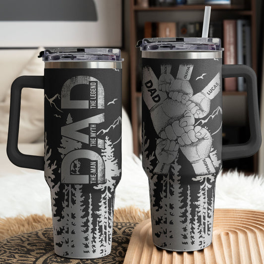 Father's Day Gifts, Dad, Grandpa, Papa Forest With Kids' Names - Personalized 40oz Tumbler