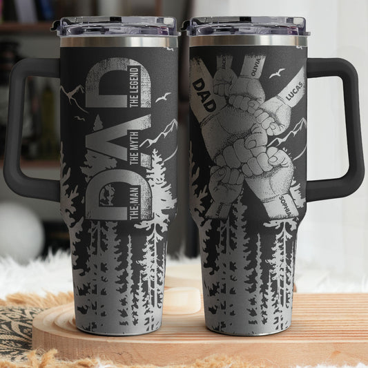 Father's Day Gifts, Dad, Grandpa, Papa Forest With Kids' Names - Personalized 40oz Tumbler