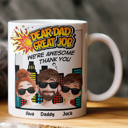 Father's Day Gifts, Dad, Great Job - Thank You - Personalized Mug