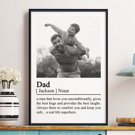 Father's Day Gifts, Dad Definition - Father's Day Gifts For Husband, Daddy - Personalized Photo Poster