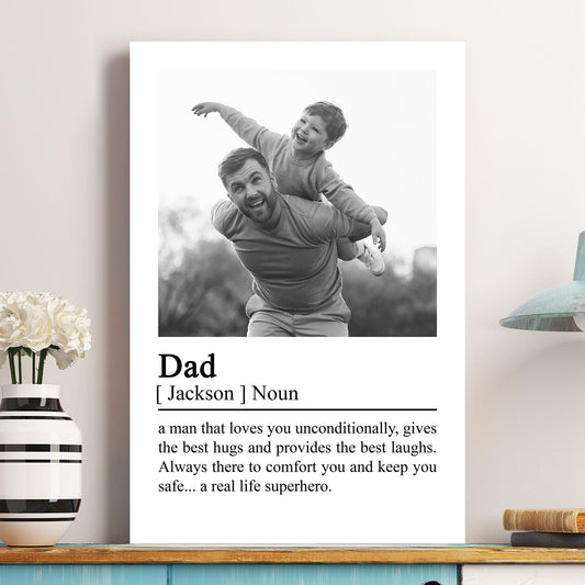 Father's Day Gifts, Dad Definition - Father's Day Gifts For Husband, Daddy - Personalized Photo Poster