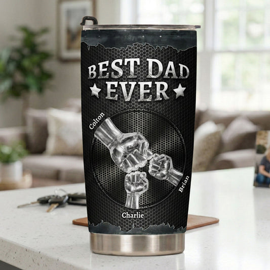 Father's Day Gifts, Dad Fist Bump Metal Art - Personalized Tumbler