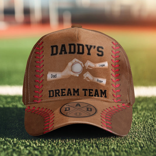 Father's Day Gifts, Daddy's Dream Team - Baseball Dad, Father's Day Gift - Personalized Classic Cap