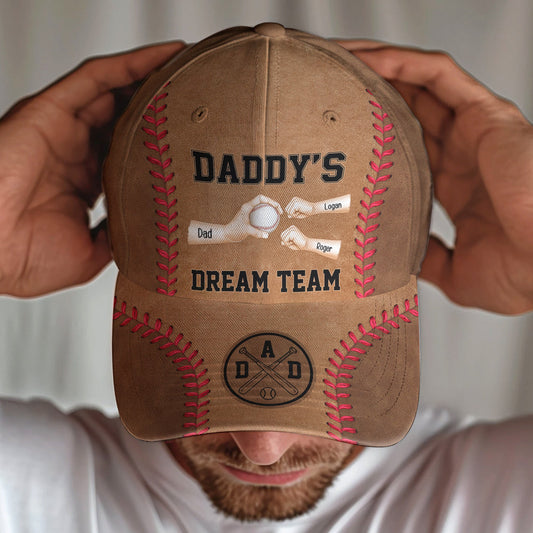 Father's Day Gifts, Daddy's Dream Team - Baseball Dad, Father's Day Gift - Personalized Classic Cap