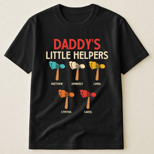 Father's Day Gifts, Daddy's Little Helpers Custom Kids Name - Personalized Shirt