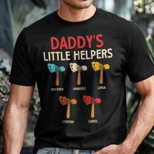 Father's Day Gifts, Daddy's Little Helpers Custom Kids Name - Personalized Shirt