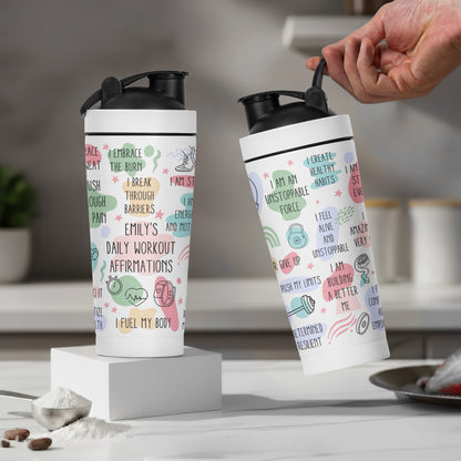 Daily Workout Affirmations - Personalized Protein Shaker