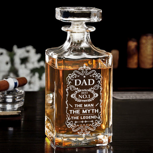 Father's Day Gifts, Decanter For Dad The Man The Myth The Legend - Custom Decanter