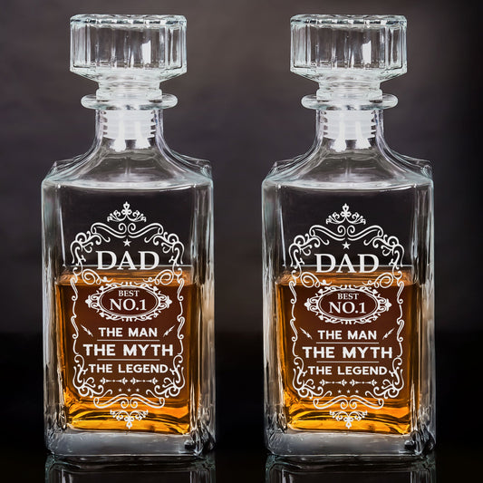 Father's Day Gifts, Decanter For Dad The Man The Myth The Legend - Custom Decanter