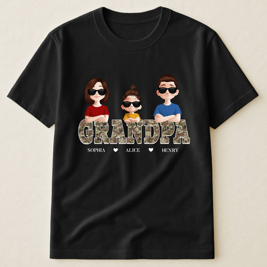 Father's Day Gifts, Digital Camouflage Pattern Grandpa - Personalized Shirt