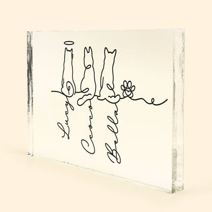Dog Line Art Gift For Dog Lovers - Personalized Acrylic Plaque
