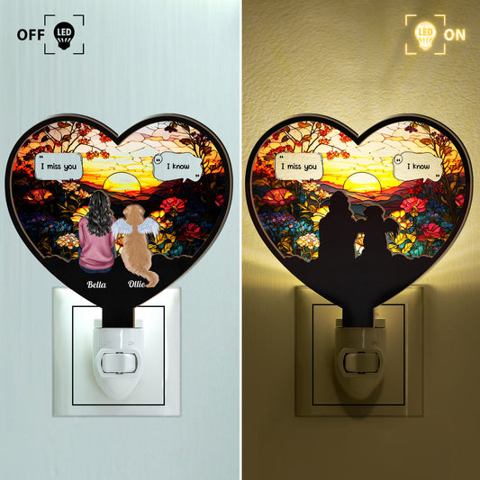 Dog Memorial, Cat Memorial - Personalized Wood And Acrylic Night Light