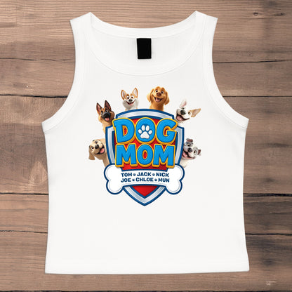 Dog Mom Custom Dog Lover Gift - Custom Crop Tank Top