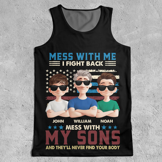 Father's Day Gifts, Don't Mess With My Kids - Custom Tank Top For Men